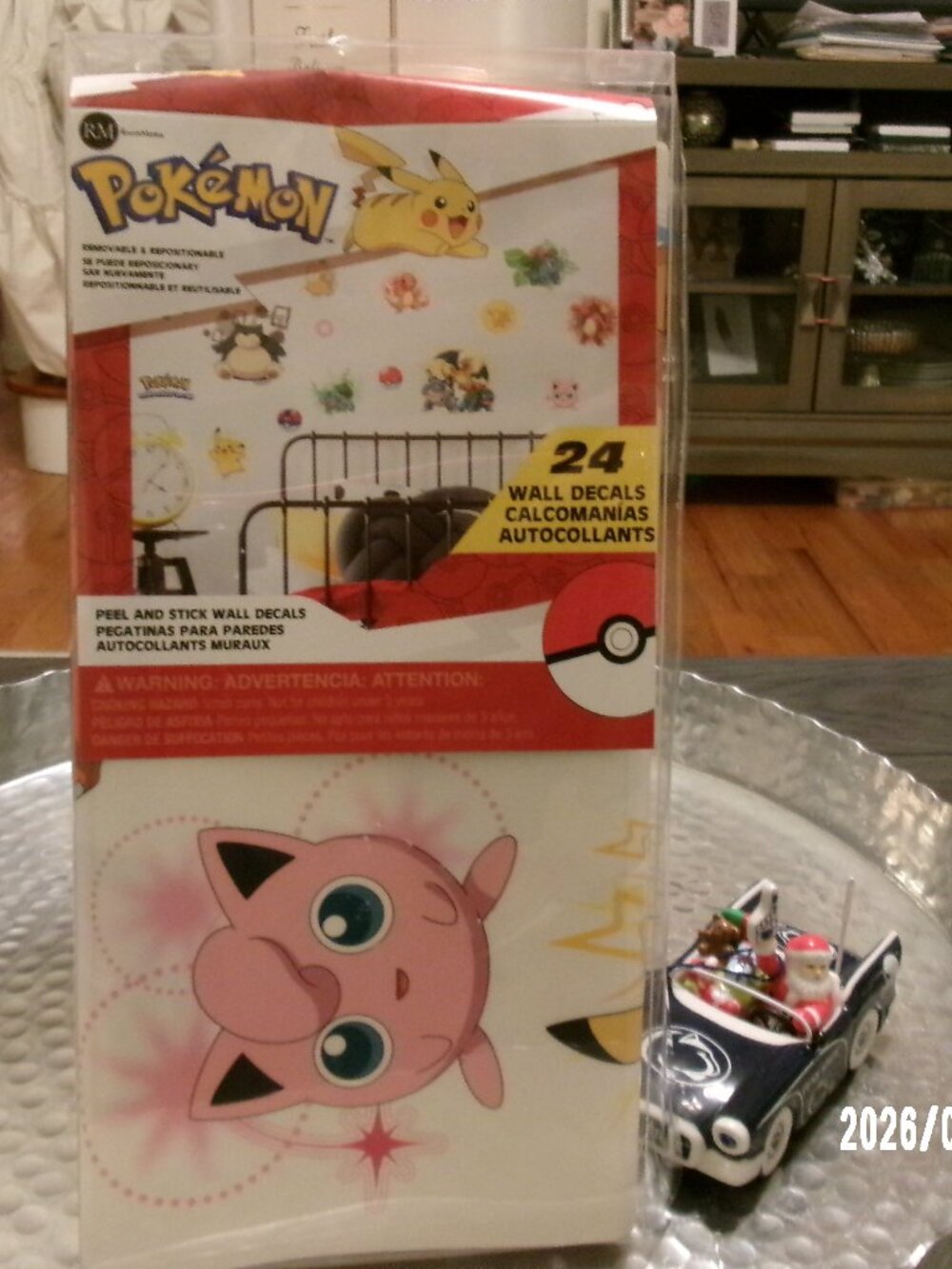 POKEMON Wall Decals Vinyl Peel And Stick Decor 24ct 4 Sheets USA Roommate New